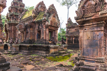 Amazing Temple  Ancient Bayon castle, Angkor Thom, Siem Reap, Cambodia