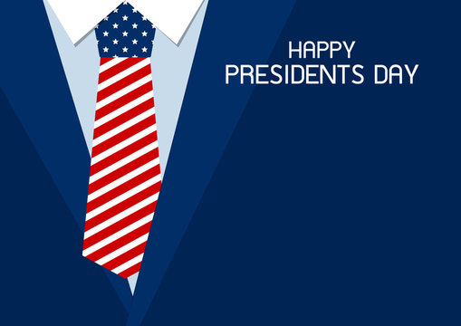 Happy presidents day design of USA necktie vector illustration