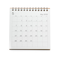 Minimal desk calendar 2018 isolated