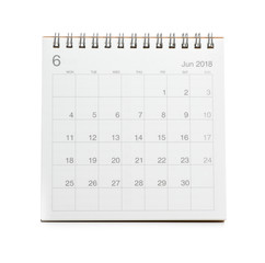 Minimal desk calendar 2018 isolated