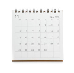 Minimal desk calendar 2018 isolated