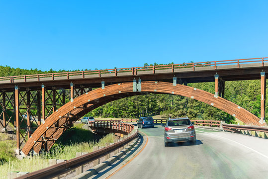 Moderon Wooden Bridge On Mount Rushmore Road