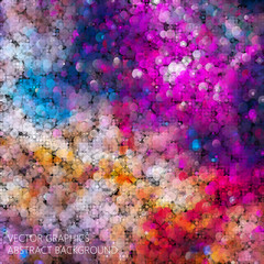 Obraz na płótnie Canvas Abstract vector texture. Nebula background composed of color circular dots.