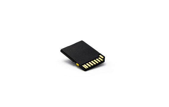 Black SD Card Adapter isolated on white background.