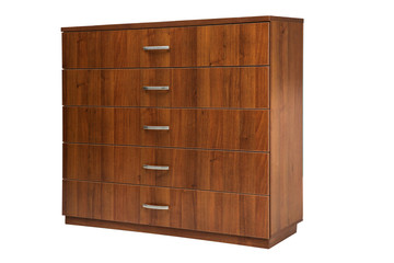 Wooden wardrobe on white background