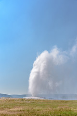 Eruption of Old Failthful Geyser at Yellowstone National Park
