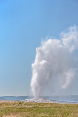 Eruption of Old Failthful Geyser at Yellowstone National Park