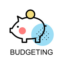 Piggy bank icon for budgeting illustration