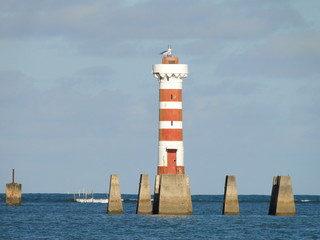 Peaceful lighthouse. Seascape in Brazil, Maceio city