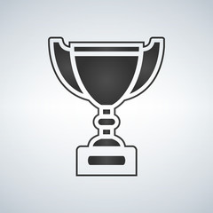 Trophy cup, award, vector icon in flat style.