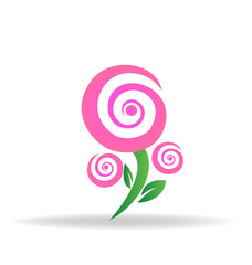 pink blossom rose logo vector