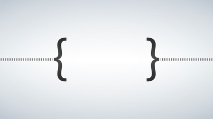 The curly Bracket icon. Quote symbol. Black and white concept. Flat Vector illustration