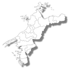 愛媛　地図　白　アイコン