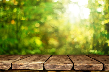 Empty wooden table background