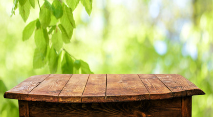 Empty wooden table background