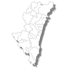 宮崎　地図　白　アイコン
