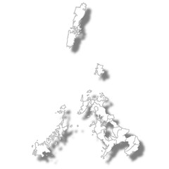 Fototapeta premium 長崎 地図 白 アイコン