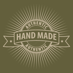 Stamp or label with text Hand Made