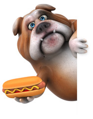 Naklejka premium Fun bulldog - 3D Illustration