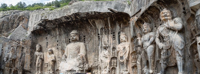 Fengxiangsi Cave, the main one in the Longmen Grottoes in Luoyang, Henan, China. Longmen is one of the 3 major Buddhist caves of China, and a World heritage Site.