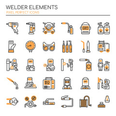 Welder Elements , Thin Line and Pixel Perfect Icons.