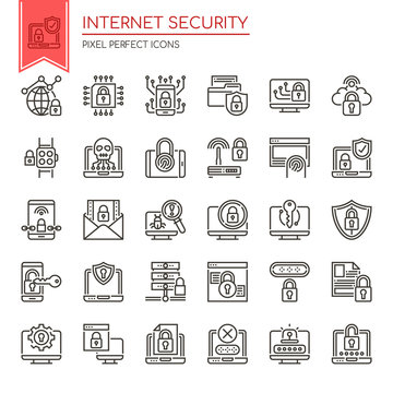 Internet Security , Thin Line and Pixel Perfect Icons.