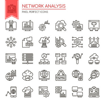 Network Analysis , Thin Line and Pixel Perfect Icons.