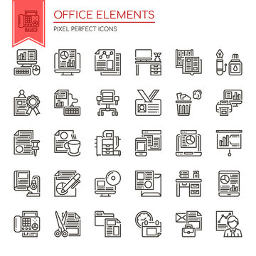 Office Elements , Thin Line and Pixel Perfect Icons.