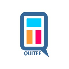 Fototapeta premium Lettering design. Minimal abstract emblem template. Q and T symbols