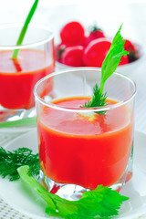 Tomato juice in a glass