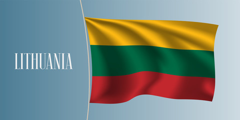 Lithuania waving flag vector illustration