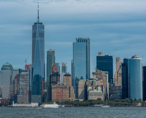 Fototapeta na wymiar Lower Manhattan Skyline Including the Shoreline