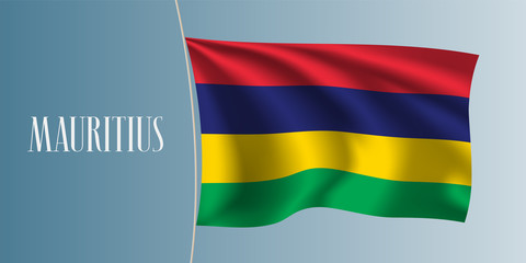 Mauritius waving flag vector illustration