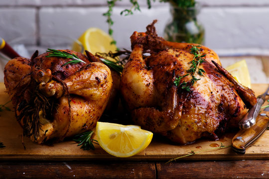 SUMAC ROAST CHICKEN WITH LEMON AND GARLIC.