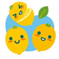 レモンの親子(空色)