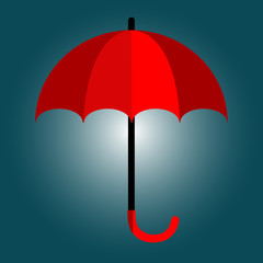 Czerwony parasol ilustracja wektorowa - obrazy, fototapety, plakaty