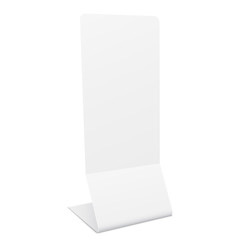 Blank advertising stand banner mockup - half side view. Vector illustration