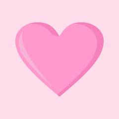 Simple Love Heart Pink Vector Illustration Graphic