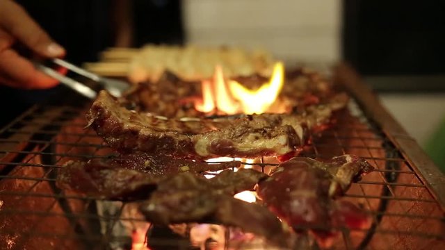 Grill Meat for party Footage Video Format HD