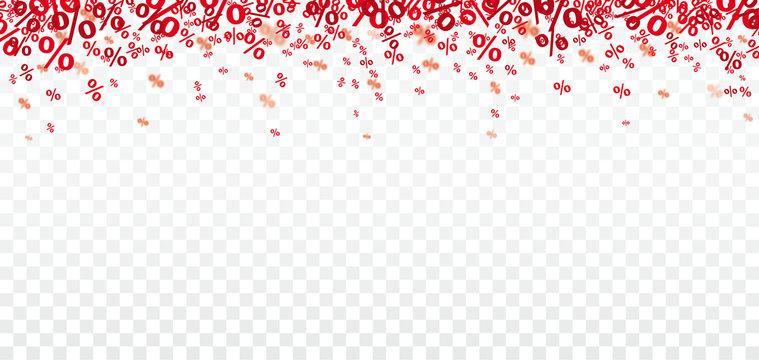 Red Percents Confetti Transparent