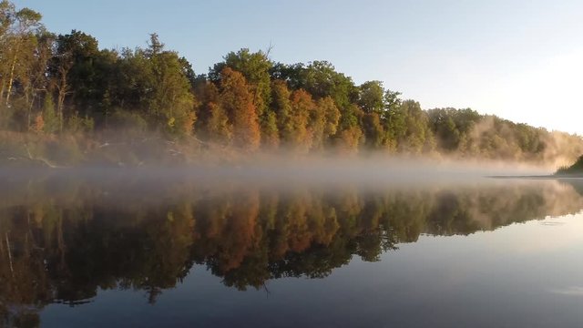 autumn fog over the river