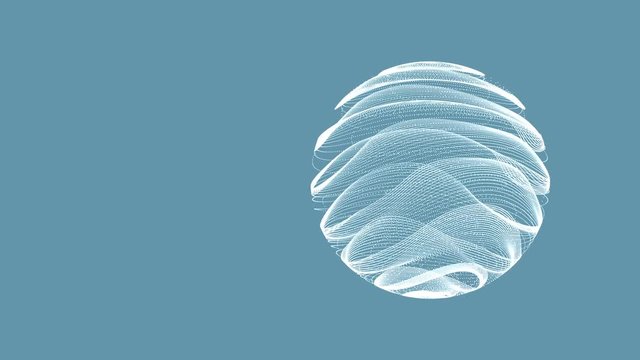 Background with animated sphere of moving particles.