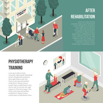 Rehabilitation And Physiotherapy Training Banners