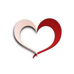 紅白の抽象的なハート