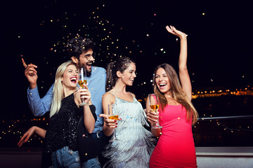 Group of people having a party 