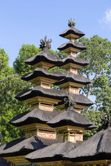 Thatched roof Hindu temple in Ubud, Bali, Indonesia.