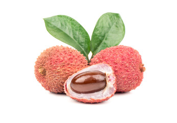 Lychee fruit with half
