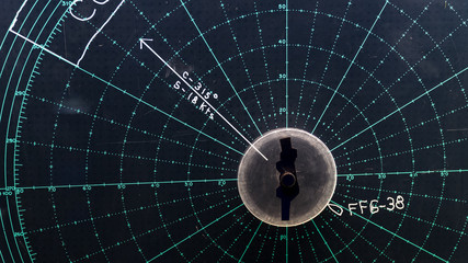Close up of marine radar board, from a US aircraft carrier. © Daniel Avram