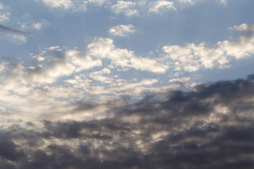 sky with clouds at dawn sun