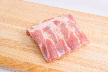 Raw pork ribs isolated on a white background